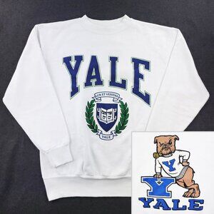 Yale University Vintage Sweatshirt Crewneck Bulldog Raised Spellout Made USA XL